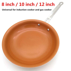 Copper Non Stick Frying Pan Skillet Grill Gas & Induction Cooker Griddle Cooking Tools Kitchen Accessories Cookware 8/10/12 inch