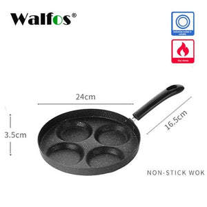 WALFOS Nonstick Frying Pan 4 units Cookware Fry Pan for Egg Pancake Steak Cooking Pan Pot for Gas Cooker Grill Skillet Pan