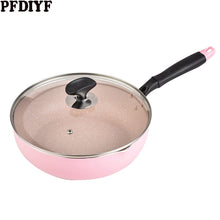 Load image into Gallery viewer, Pink Wok Non-Stick Skillet With Coating Saucepan Thickening Medical Stone Frying Pan Pancake Steak Pan Cookware Cooking Pot
