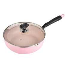 Load image into Gallery viewer, Pink Wok Non-Stick Skillet With Coating Saucepan Thickening Medical Stone Frying Pan Pancake Steak Pan Cookware Cooking Pot
