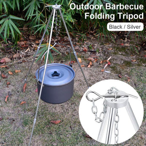 Aluminum Alloy BBQ Grills Dutch Oven Hanging Tripod Portable Folding Outdoor Camping Picnic BBQ Tripod Cooking Campfire Grills