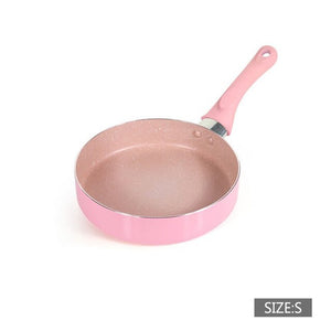 6"+8"Aluminum Alloy Food Skillets Non-Stick Coating Frying Pan With Long Plastic Handle Fried Eggs Tools