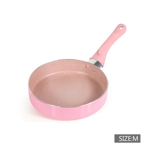 6"+8"Aluminum Alloy Food Skillets Non-Stick Coating Frying Pan With Long Plastic Handle Fried Eggs Tools