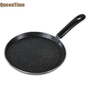 QueenTime Non Stick Frying Egg Pan Aluminum Omelette Pans Sauce Skillet Long Handle Grill Pan Griddles Stainless Steel Bottom