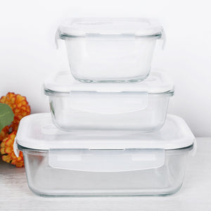 1PCS Glass Lunch Box Food Container Nontoxic Heat-Resistant Soup Bowl Preservation Box Microwave Outdoor Picnic Storage Portable