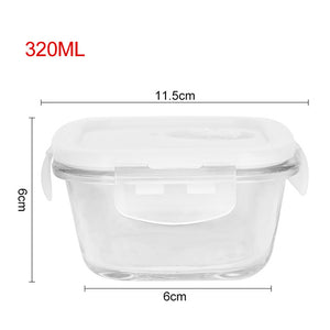 1PCS Glass Lunch Box Food Container Nontoxic Heat-Resistant Soup Bowl Preservation Box Microwave Outdoor Picnic Storage Portable