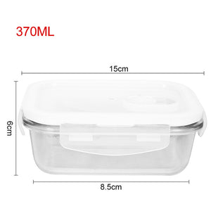 1PCS Glass Lunch Box Food Container Nontoxic Heat-Resistant Soup Bowl Preservation Box Microwave Outdoor Picnic Storage Portable